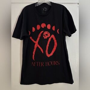 XO After Hours The Weeknd Black T-Shirt with Red Graphic Print Large